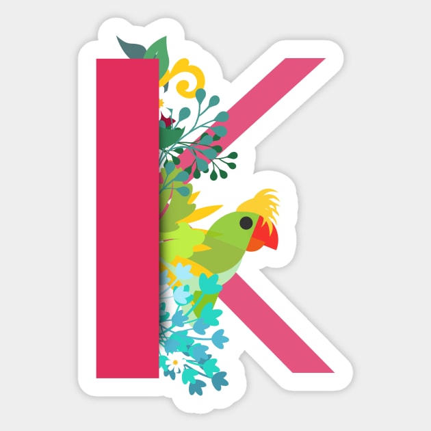 Tropical alphabet K Sticker by Susana